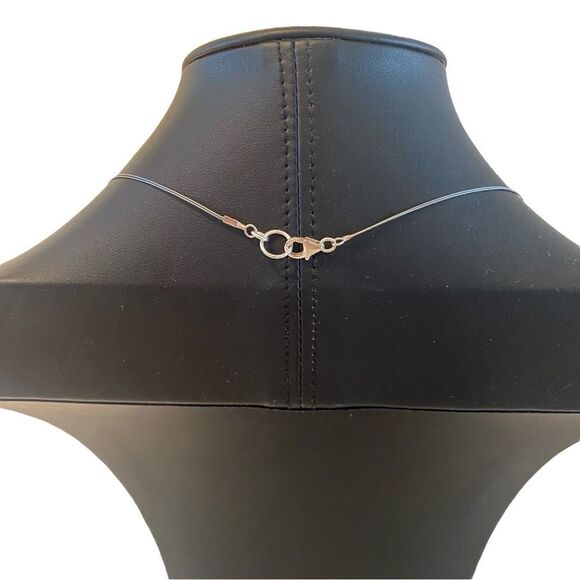 Delicate Looking Handmade Sterling Silver & Chartreuse Pendant Necklace - Picture 4 of 5